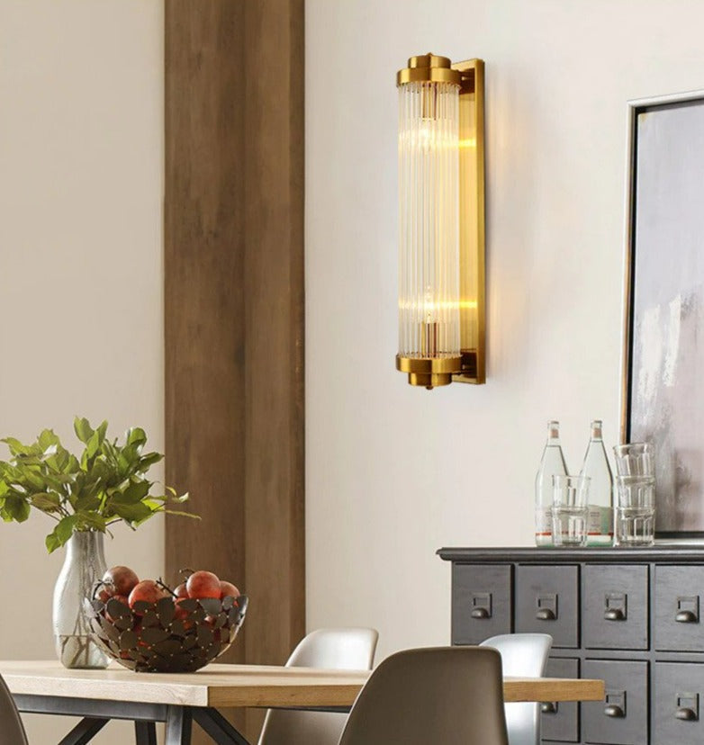 Aplique de pared con columna de vidrio moderno