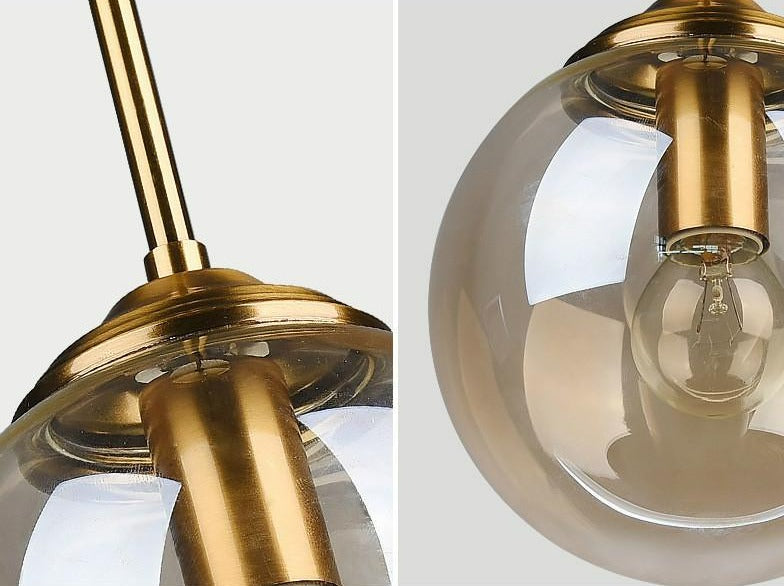 Lámparas colgantes vintage con forma de globo de cristal
