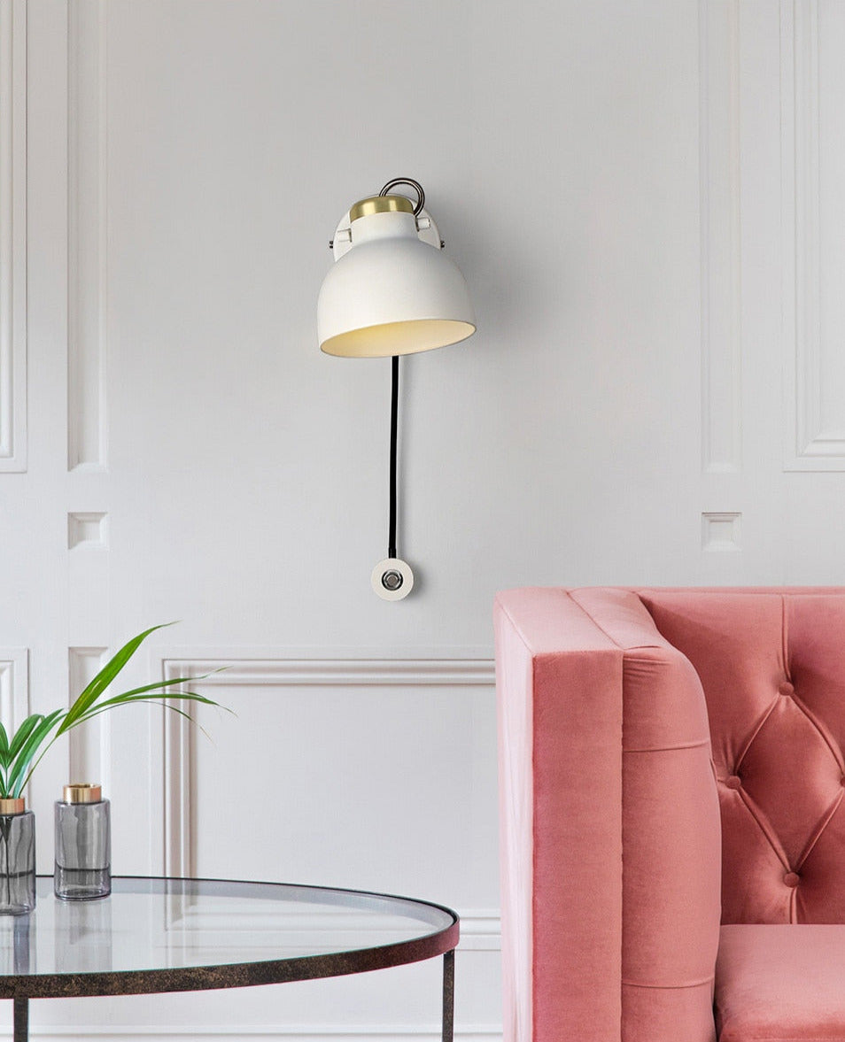 nordic matte white wall sconce