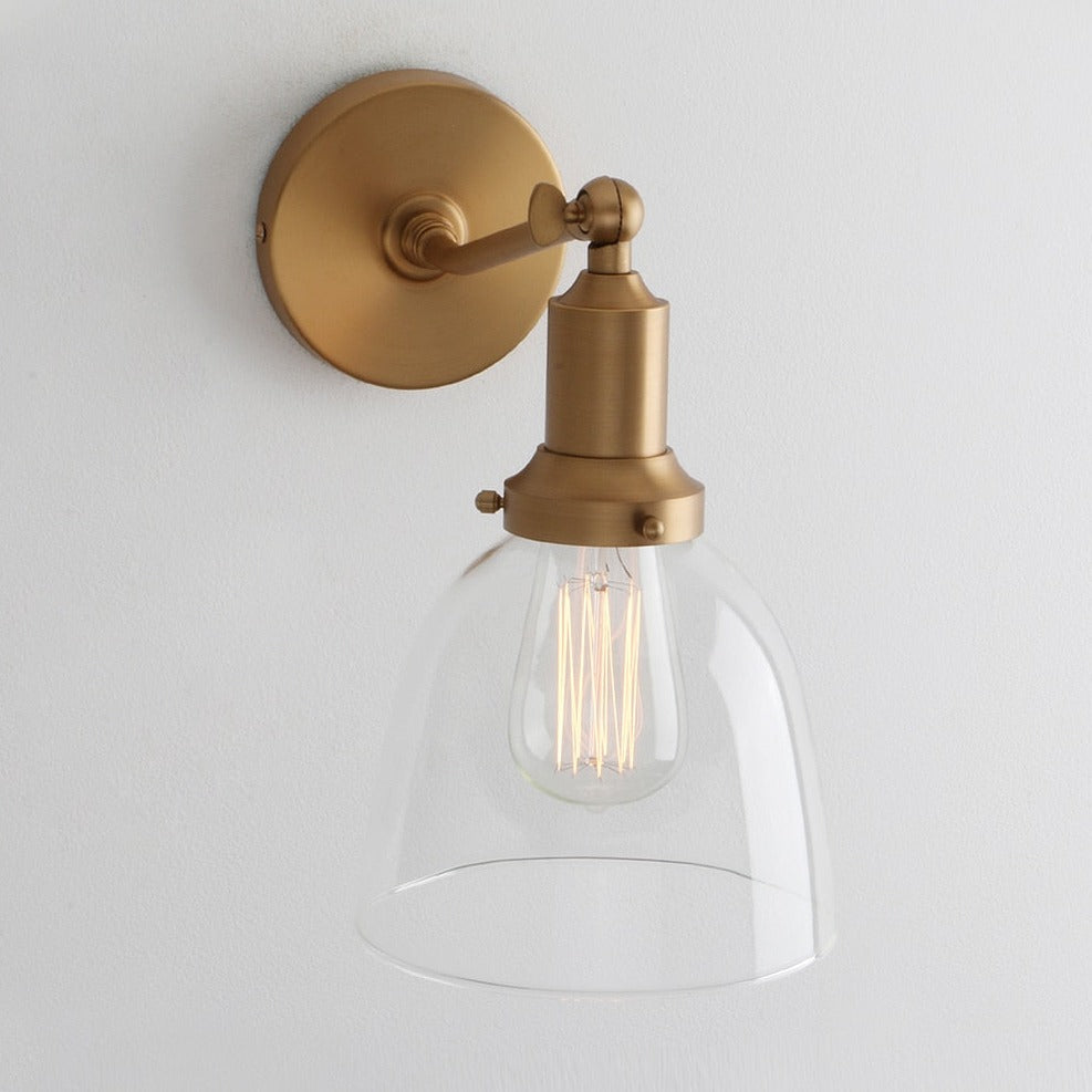 Lavelle - Aplique de pared con cúpula de cristal