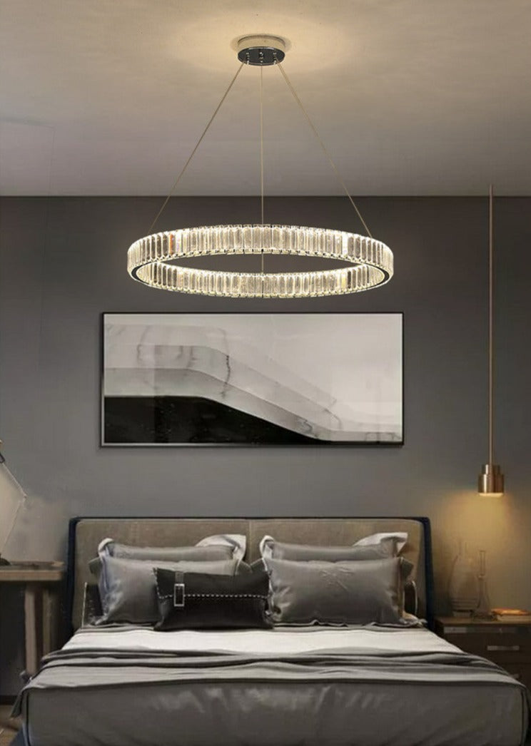 Justine - Lustre moderne en cristal et verre