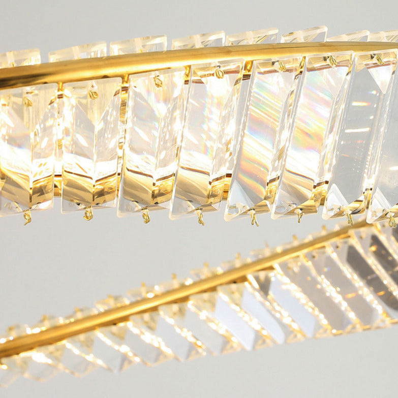 Lustre design en cristal de verre spiralé