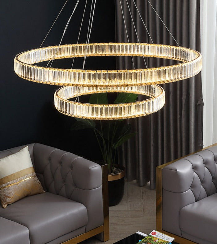 Justine - Lustre moderne en cristal et verre
