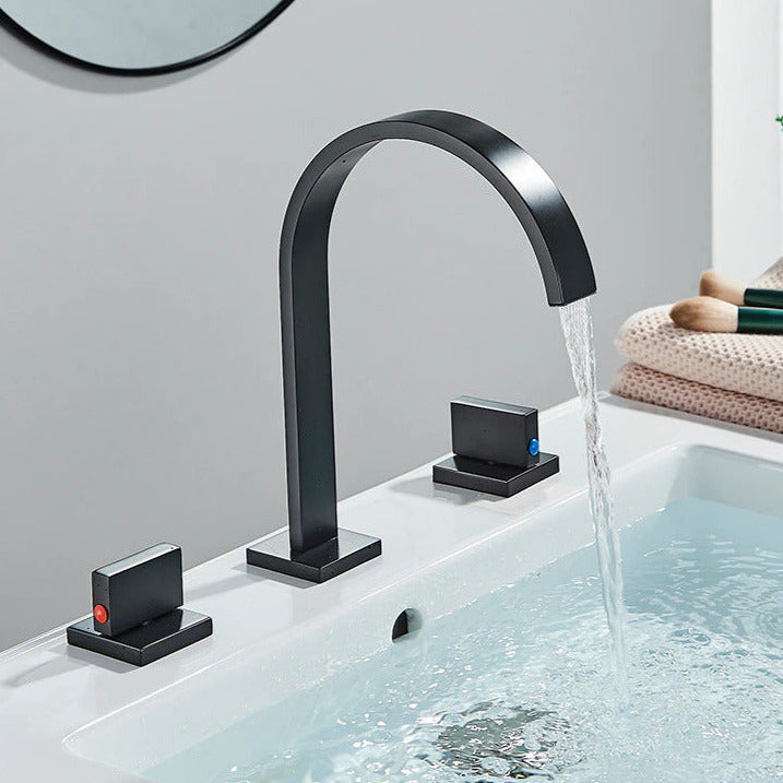 black gooseneck bathroom faucet