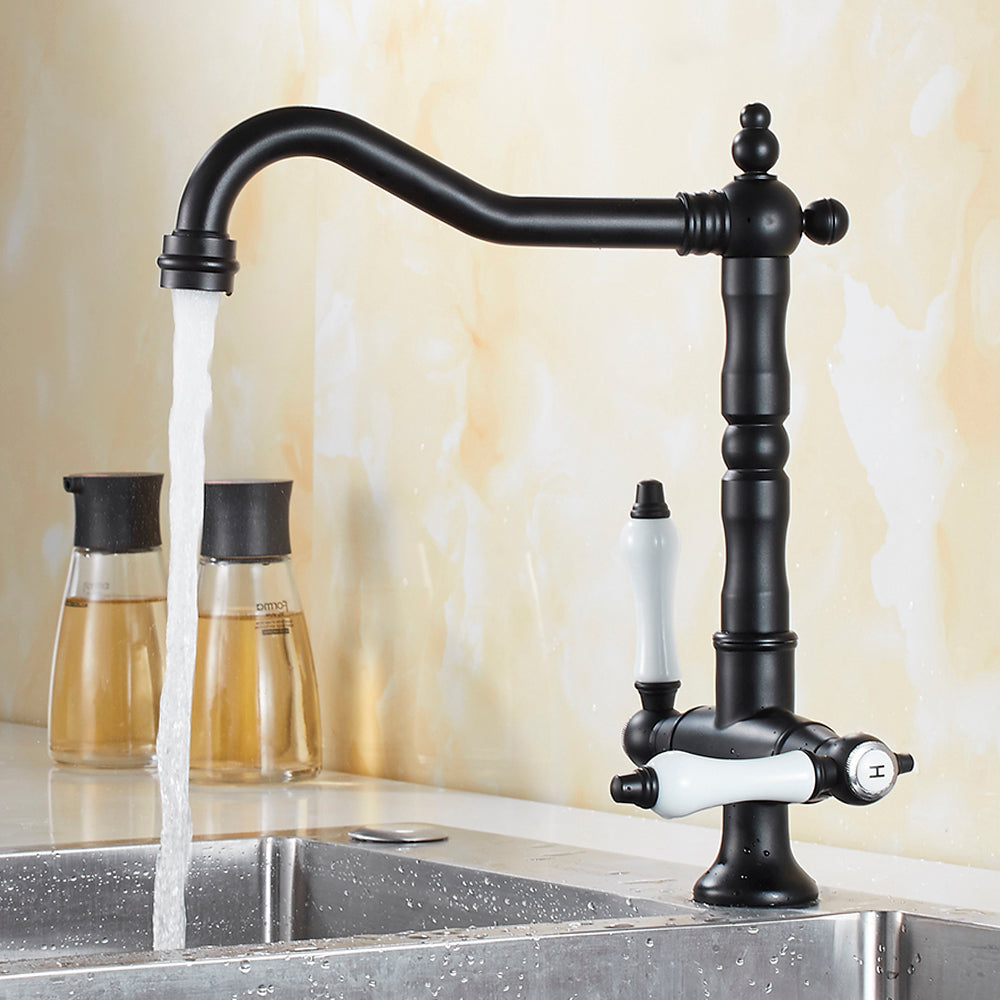 Two-Handle Rustic Brass Faucet