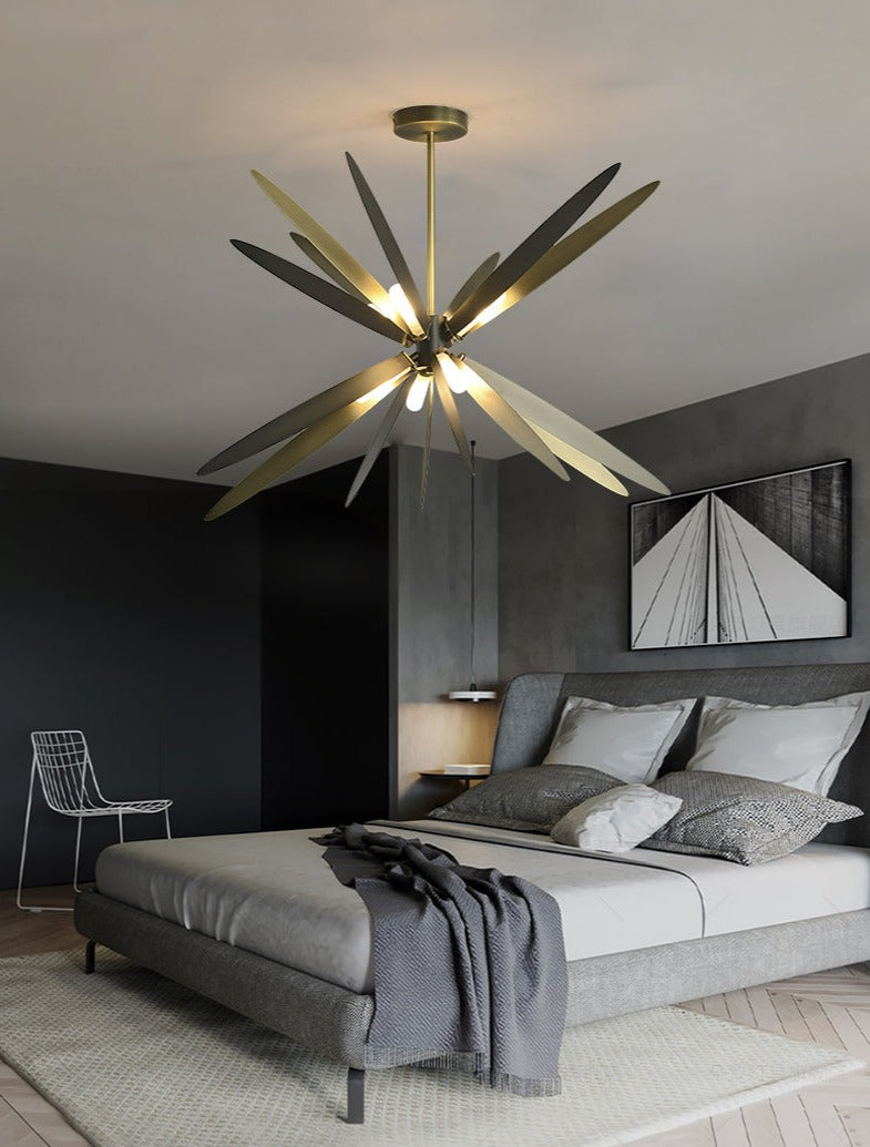 art deco chandelier matte black