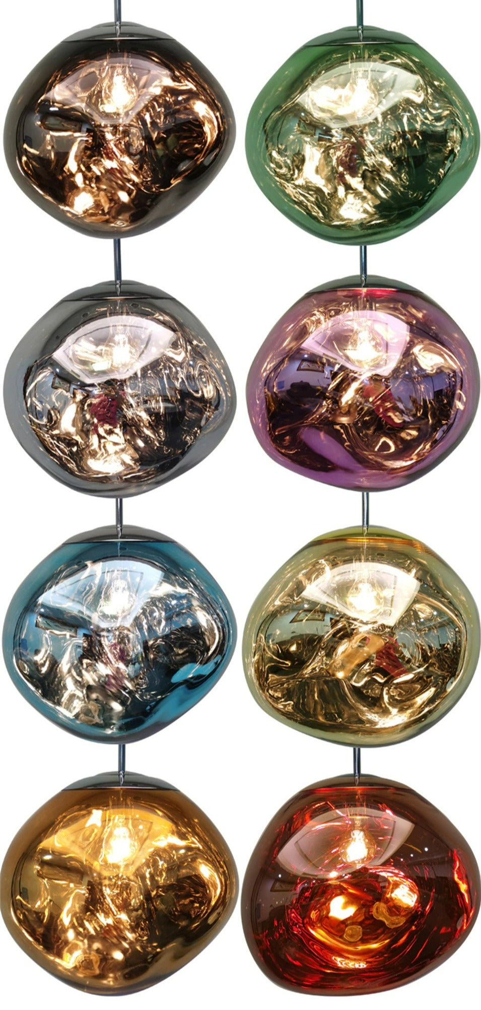 Luces colgantes deformadas de colores