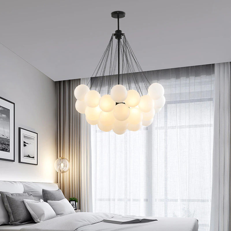 european frosted glass multibulb chandelier for master bedroom