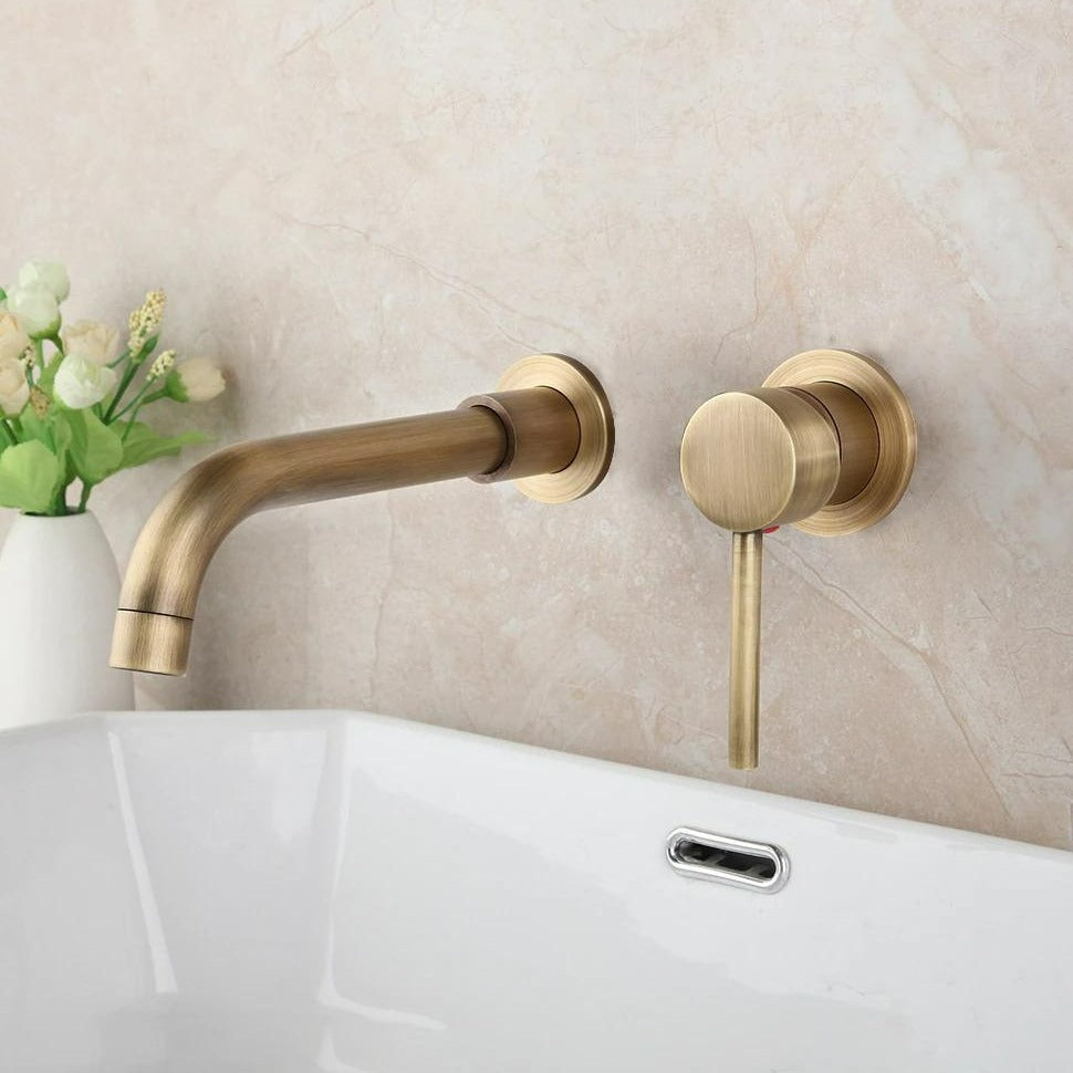 Antique Bronze Wall Mounted Bathroom Faucet