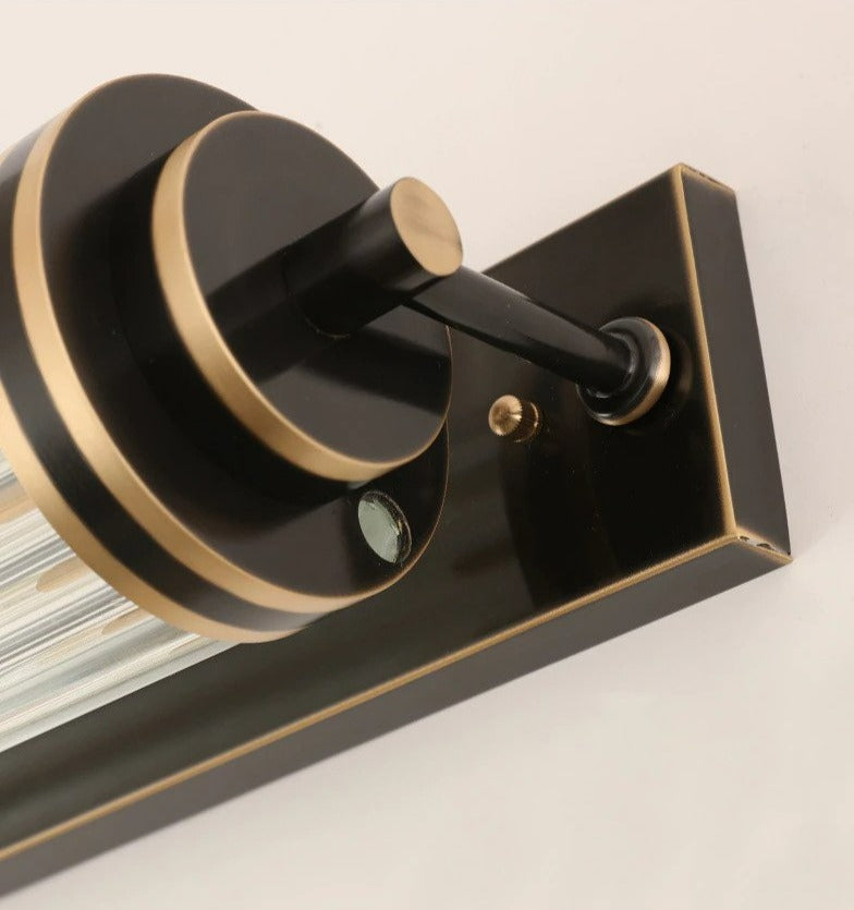 Modern Glass Wall Sconce Copper Frame