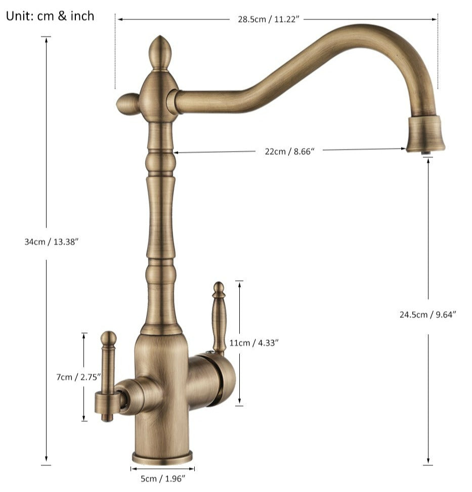 Rayford Kitchen Faucet Dimensions