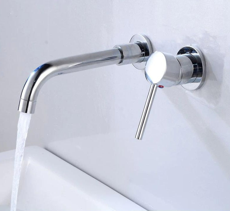Chrome Wall Mounted Bathroom Faucet