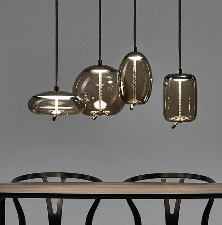 Modern gray glass pendant lights