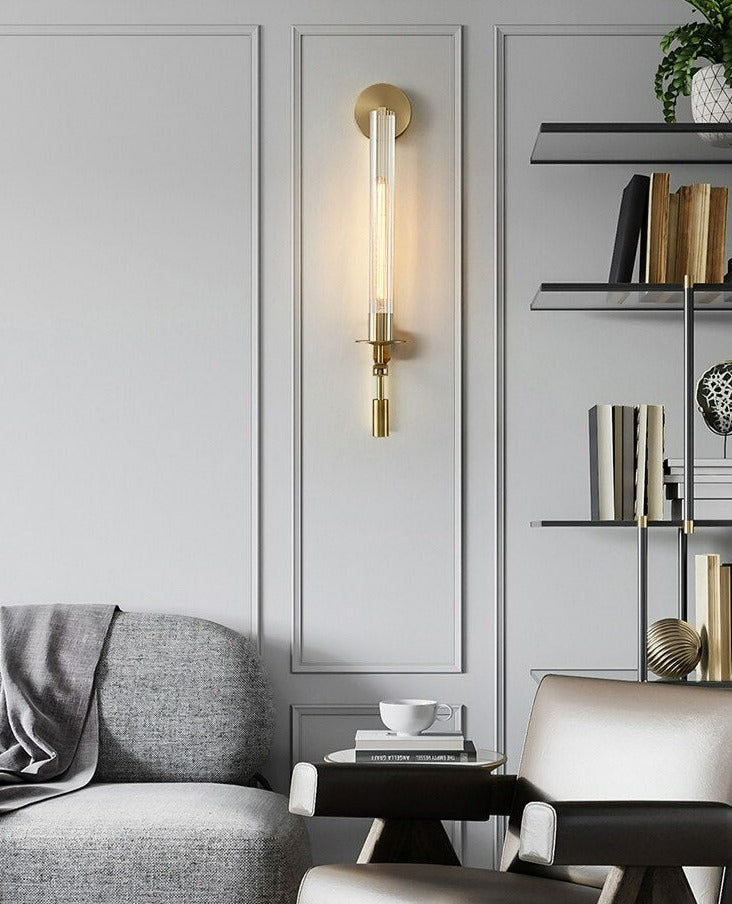 living room modern fluted glass wall sconce