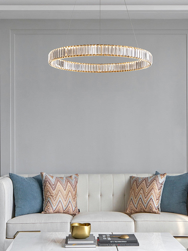 Justine - Lustre moderne en cristal et verre