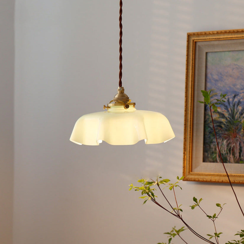 Violet - Suspensions et plafonniers en verre à fleurs
