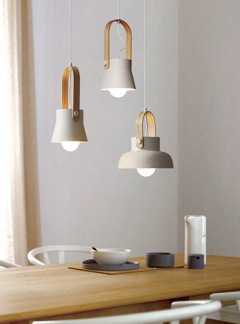 Colorful Nordic Wood Accent Pendant Lights