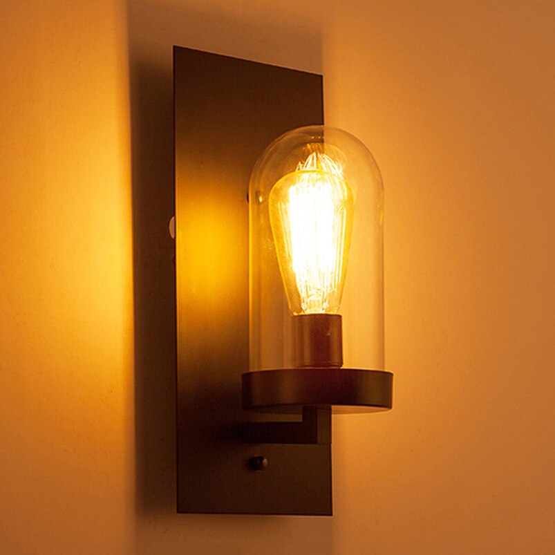 vintage industrial wall sconce in black