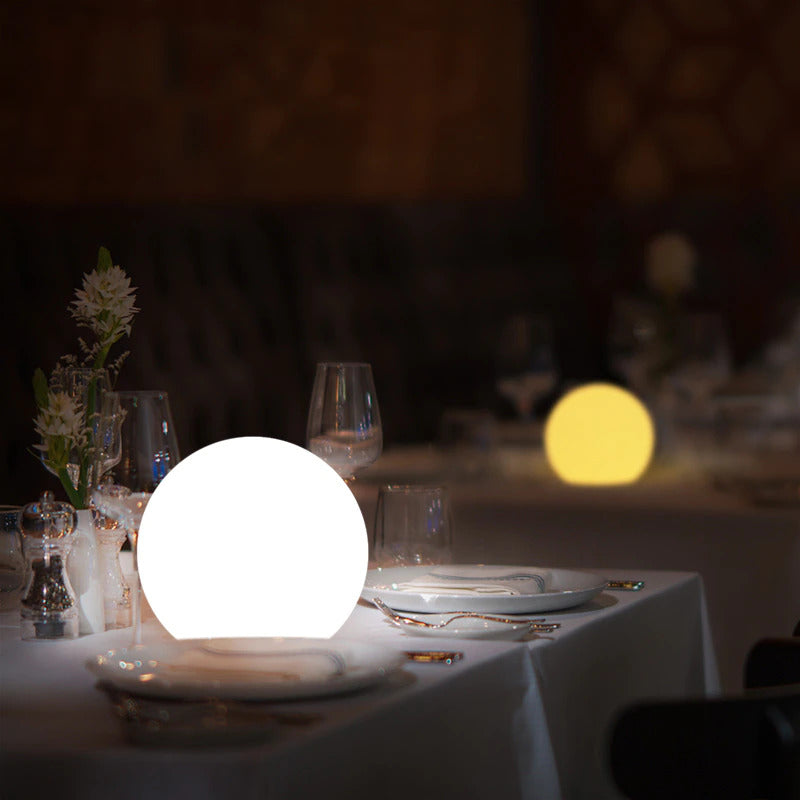 LED moon fine dining indoor and outdoor cordless lamp