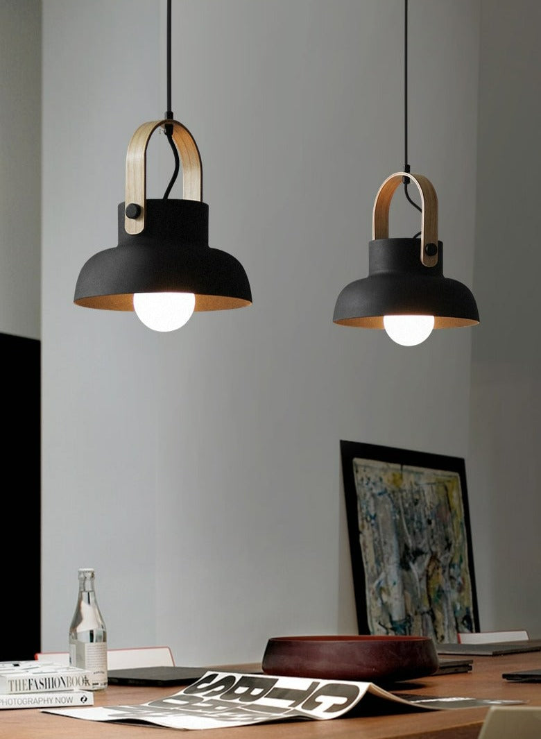 Black matte finish iron lampshade modern pendant lights
