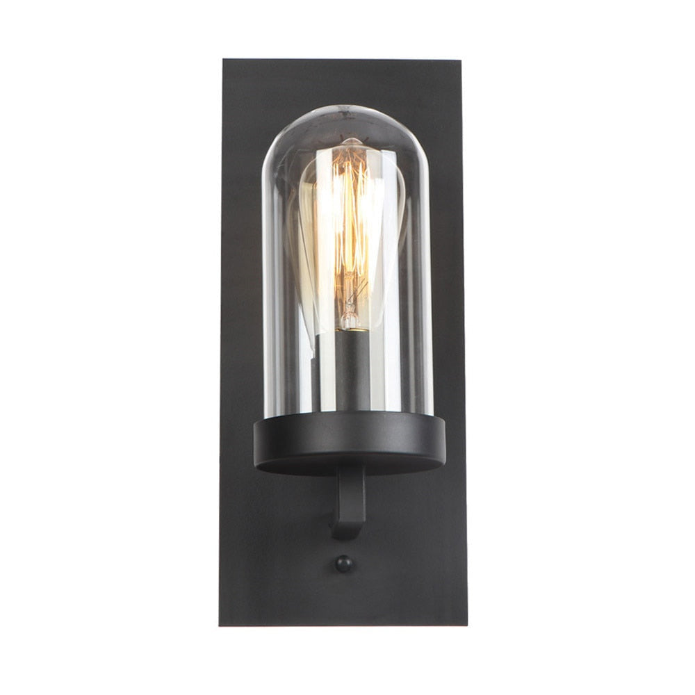 black industrial metal wall sconce