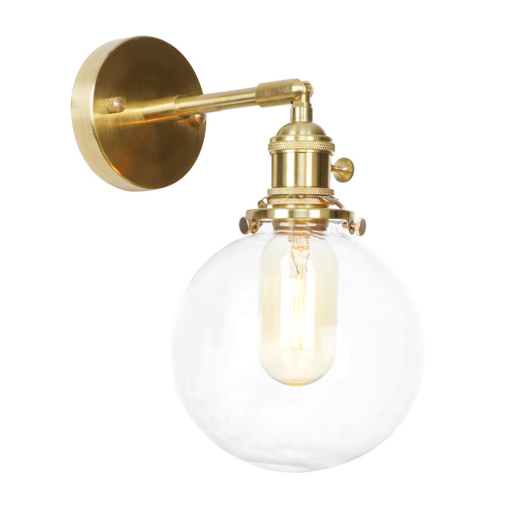 clear glass retro copper wall sconce