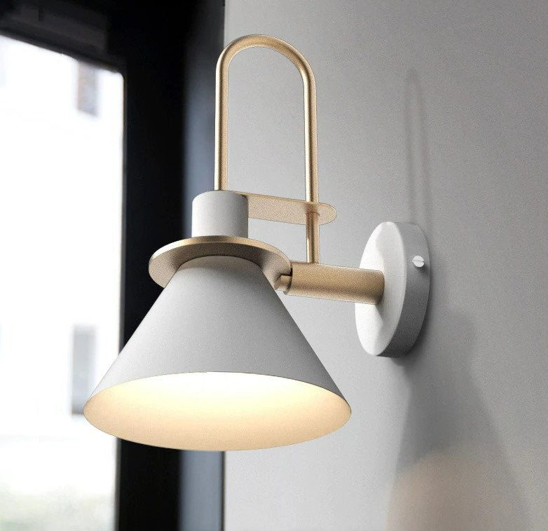 White and gold modern wall sconce