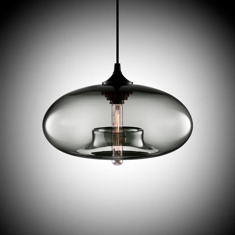 gray tinted glass modern pendant light fixture