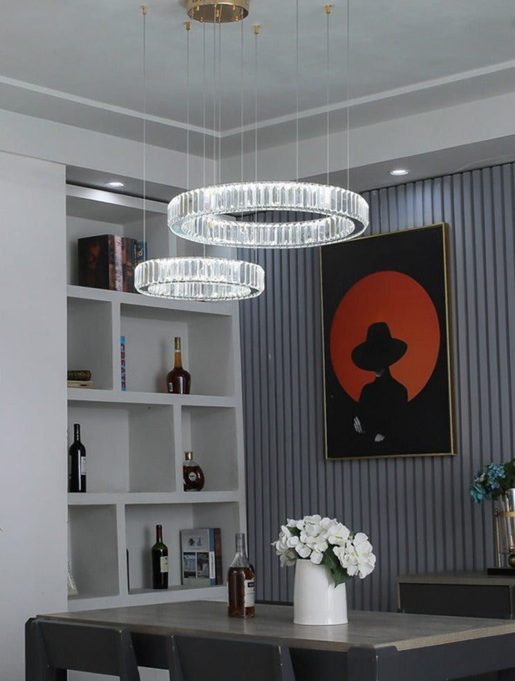Justine - Lustre moderne en cristal et verre