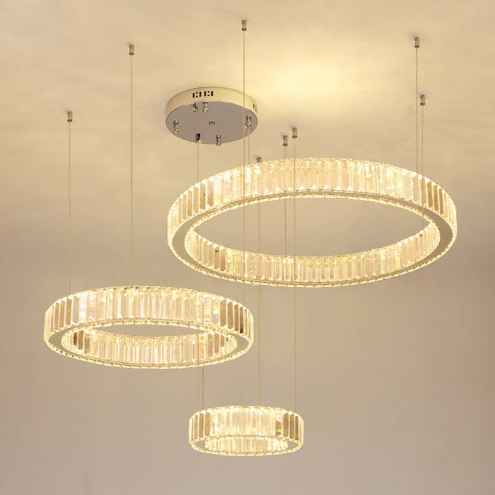 Justine - Lustre moderne en cristal et verre
