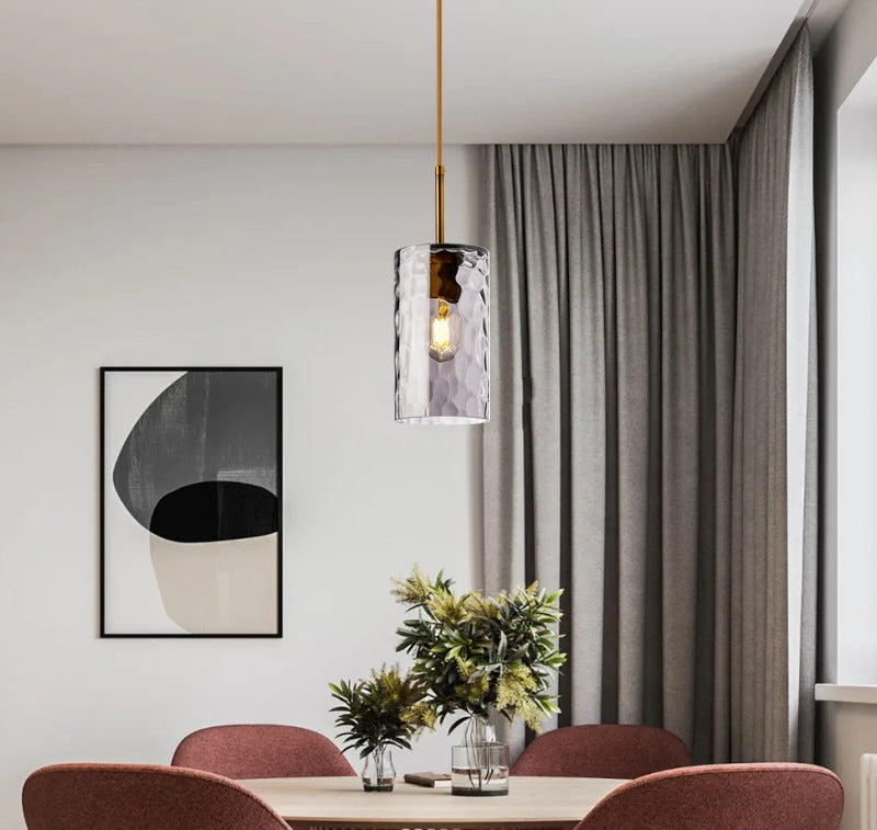 gray tinted textured glass pendant lights