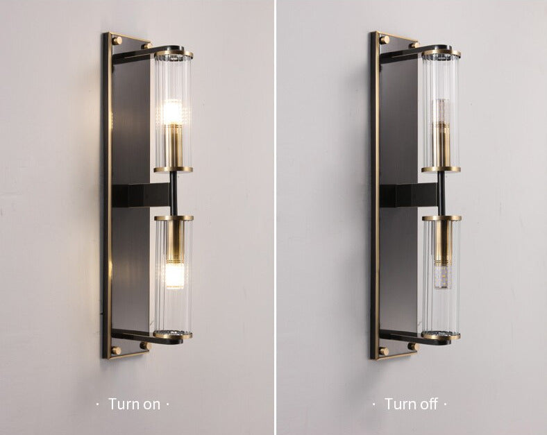 Tereza - Aplique de pared con columna de cobre y vidrio