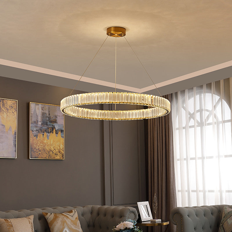 Justine - Lustre moderne en cristal et verre