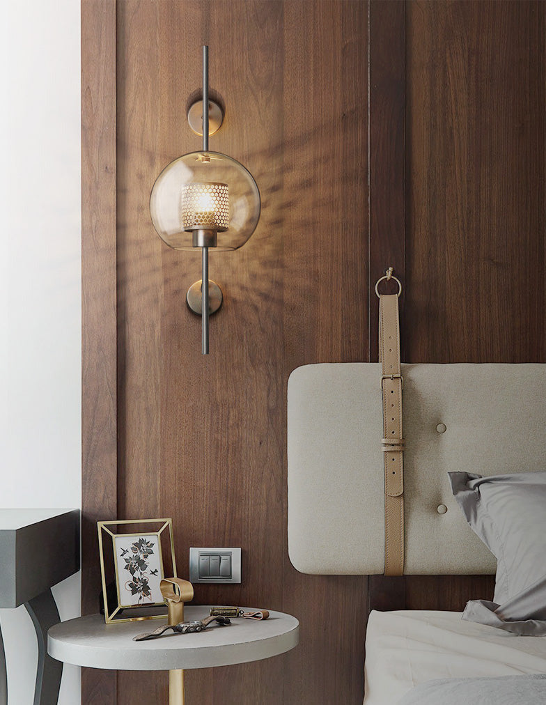 glass globe farmhouse chic wall light