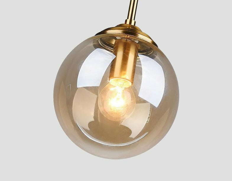 Lámparas colgantes vintage con forma de globo de cristal