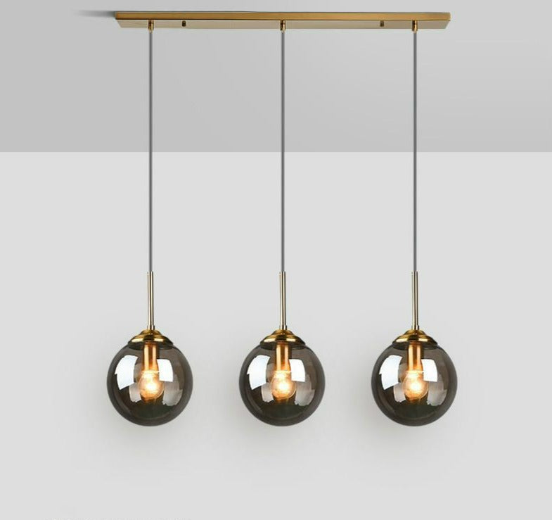 Lámparas colgantes vintage con forma de globo de cristal