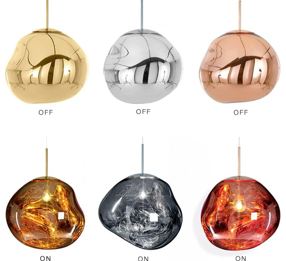 Luces colgantes deformadas de colores