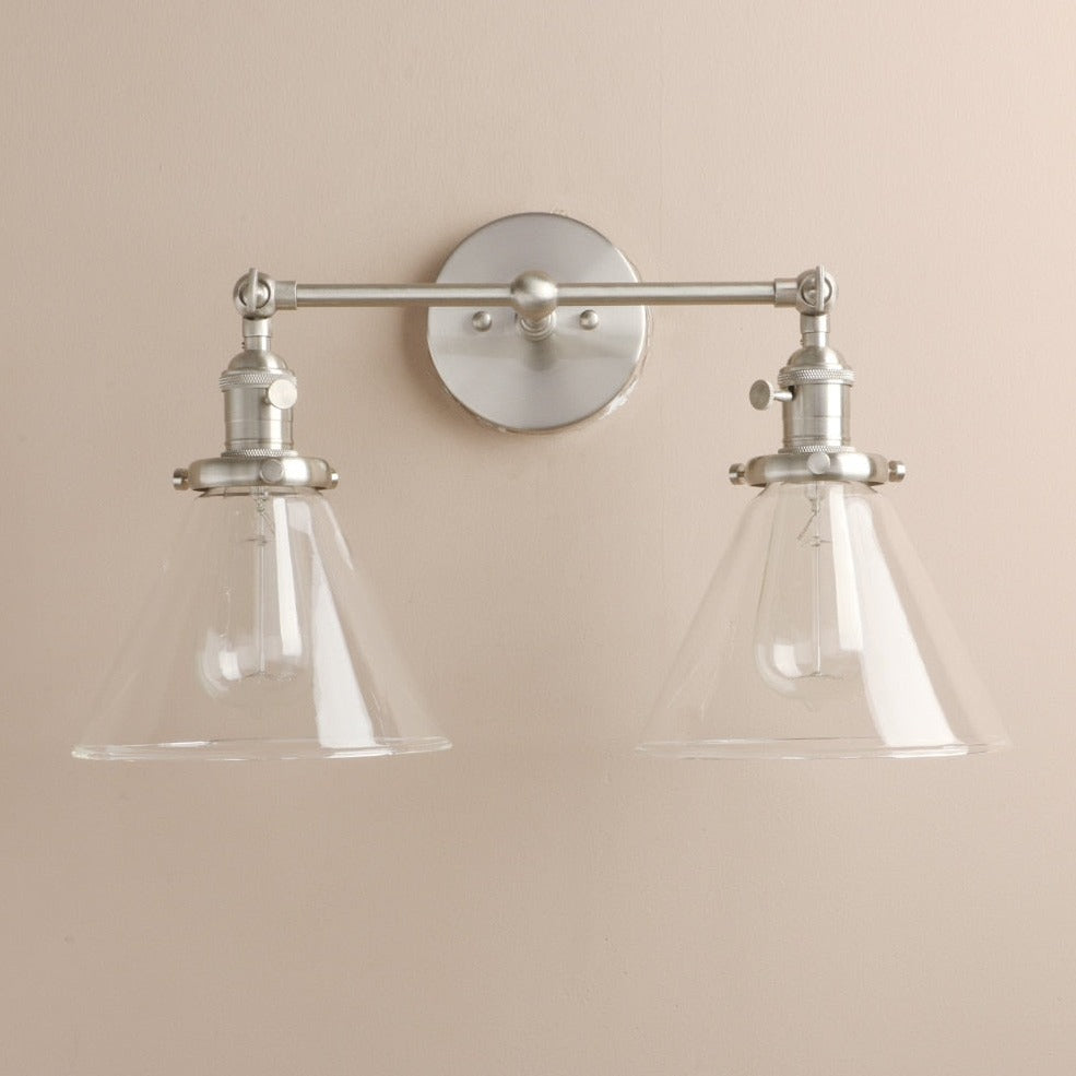 Aplique de pared vintage Franklin de dos focos