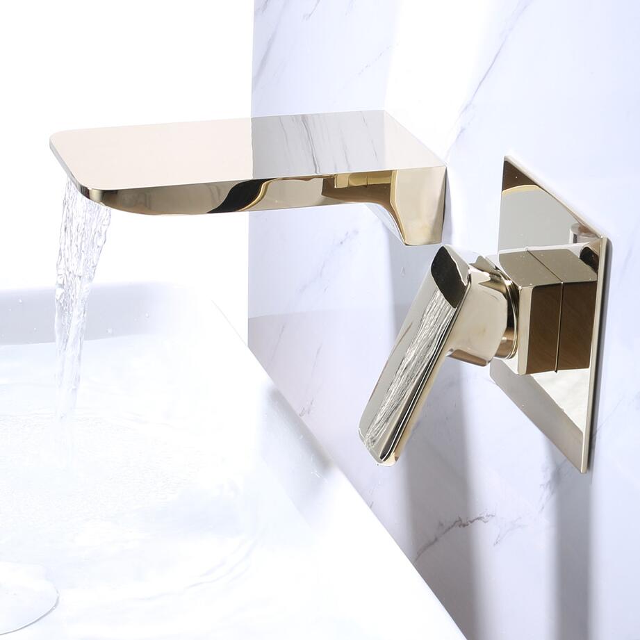 Gold Modern Wall Mounted Faucet
