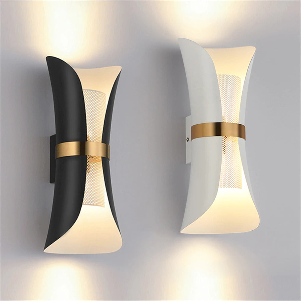 black and white finish European ribbon wall sconces
