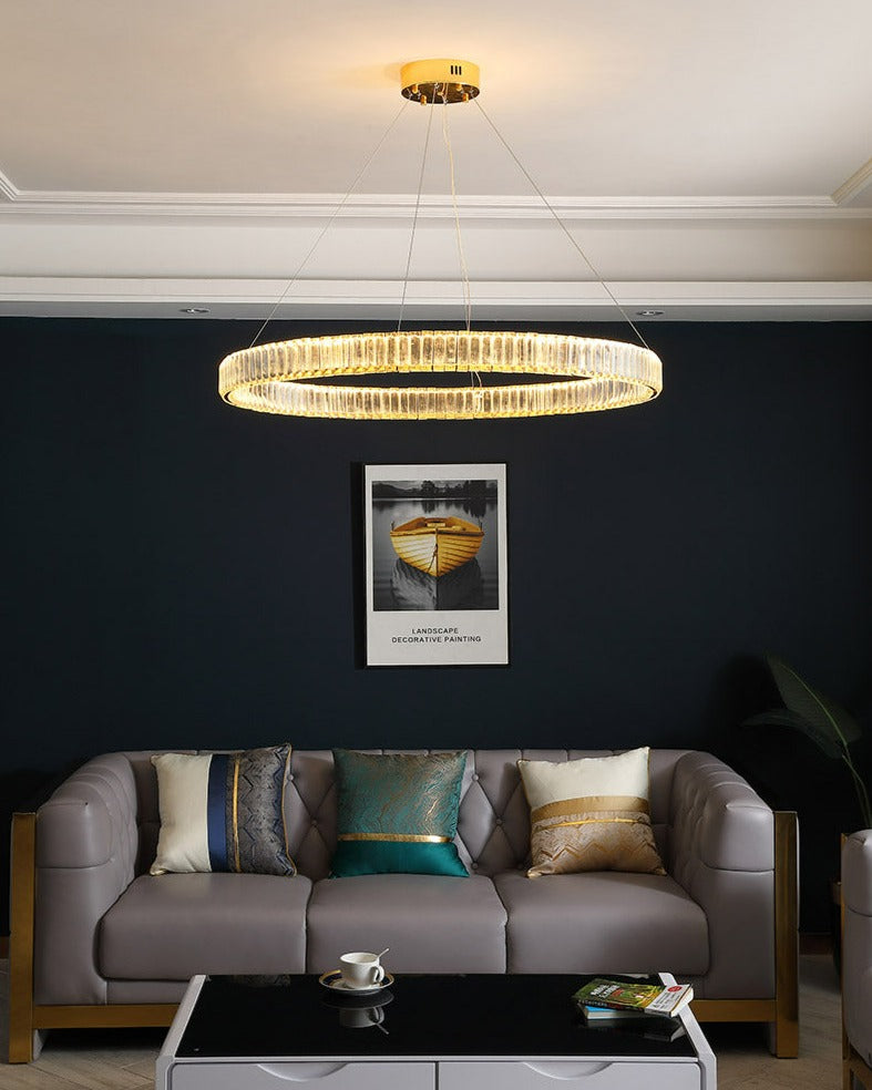 Justine - Lustre moderne en cristal et verre