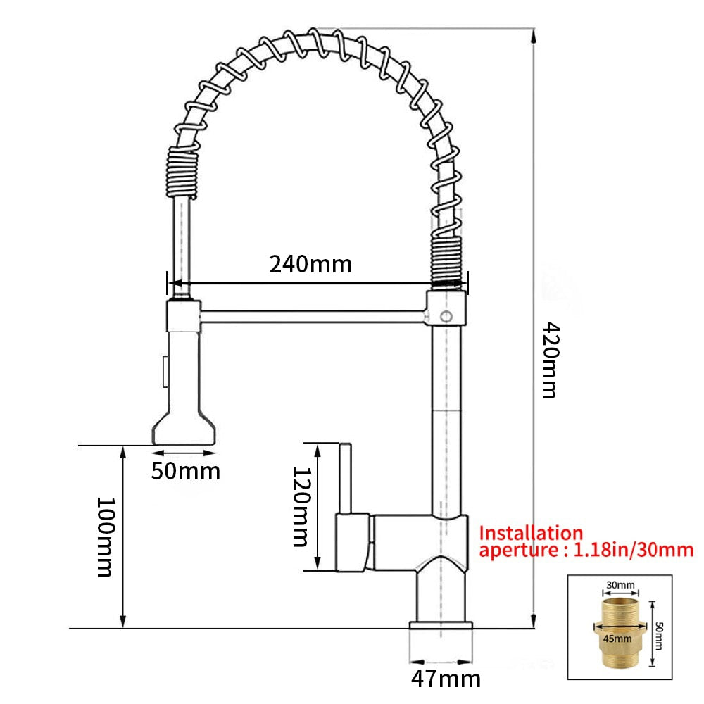 Teagan kitchen faucet dimensions
