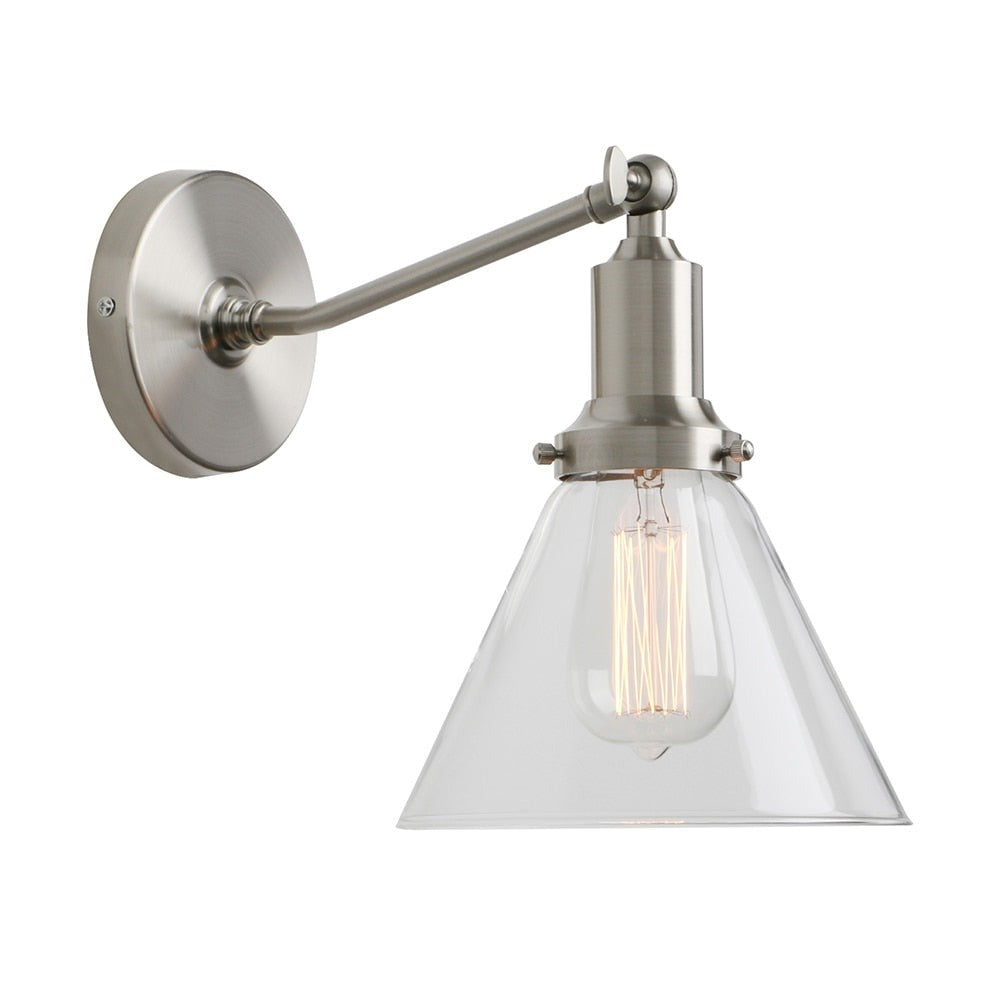 brushed nickel farmhouse modern style wall sconce