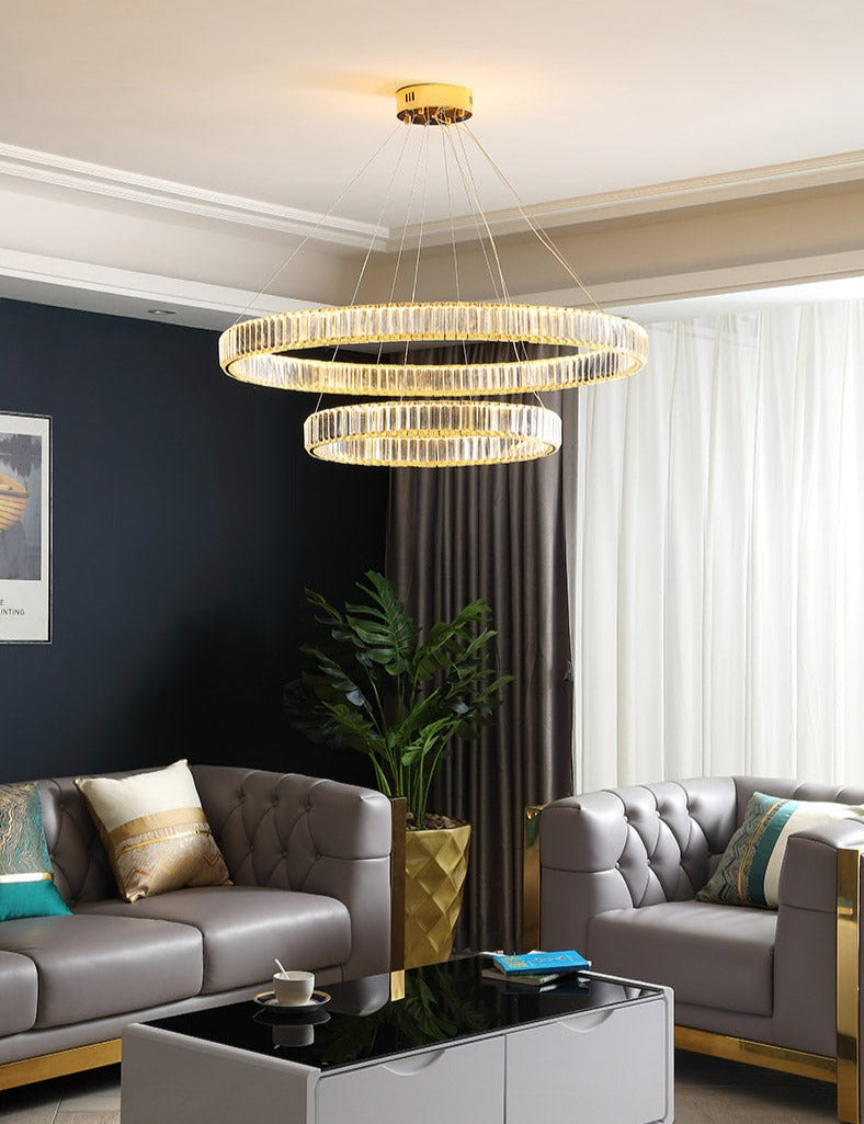 Justine - Lustre moderne en cristal et verre