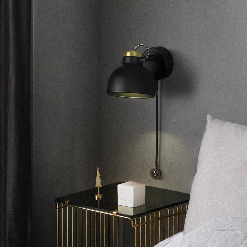 black moderrn bedside wall lamp