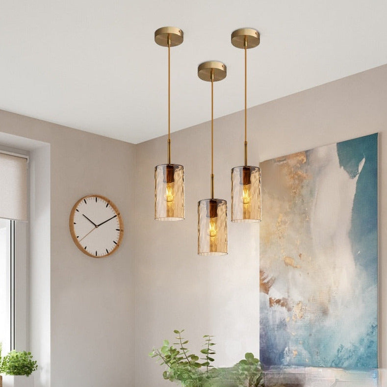 farmhouse amber glass modern pendant lights