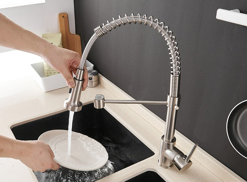 Telford - Grifo de cocina extraíble de un solo orificio con caño extraíble de agua de manantial