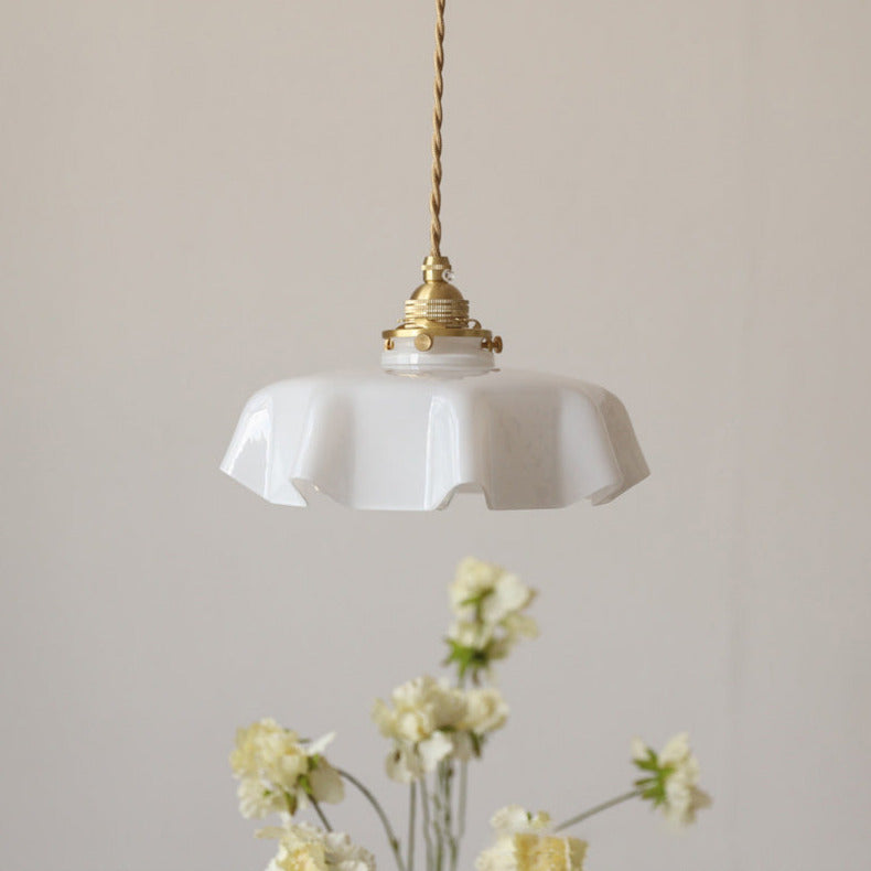 Violet - Suspensions et plafonniers en verre à fleurs