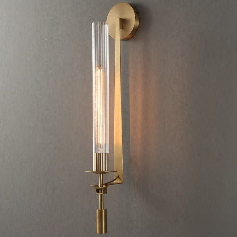 fluted glass modern wall sconce