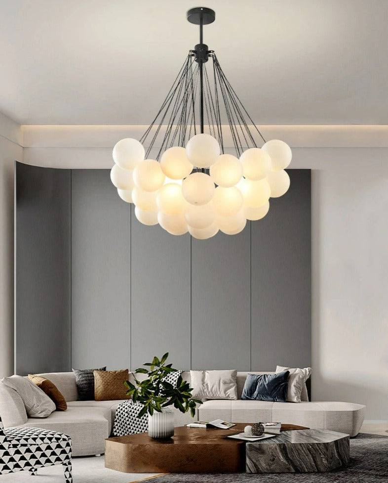Contemporary black modern European glass chandelier in black